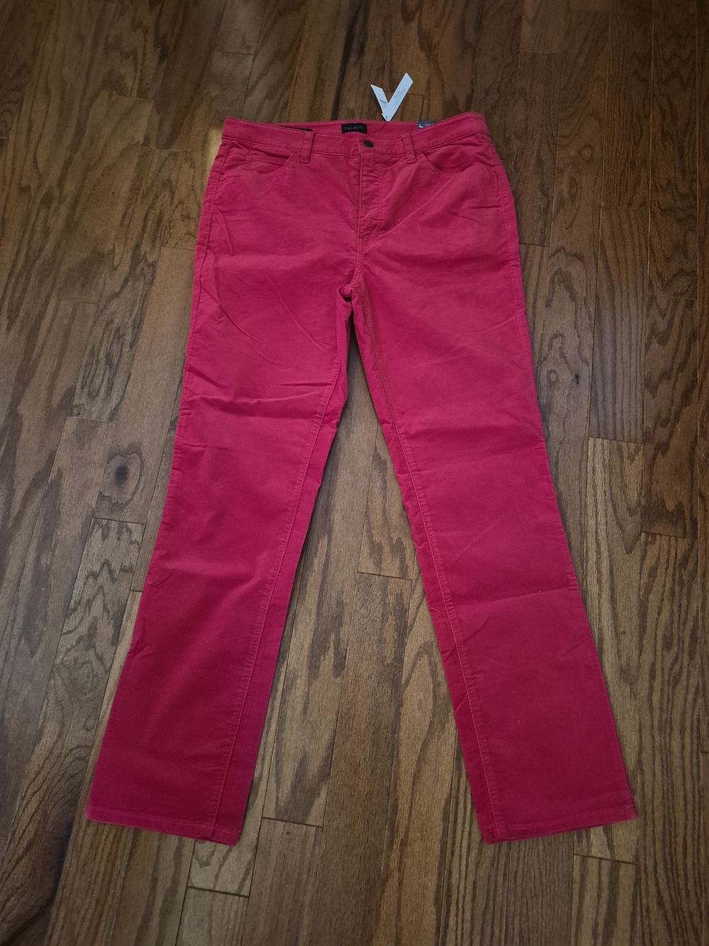 Talbots Velveteen  Straight Leg Pants in Hot Pink Or Red Size 12 Inseam 30